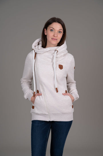 Athena Heather Oatmeal Full-Zip Hoodie