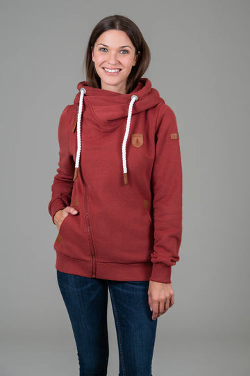 Athena Rustic Red Full-Zip Hoodie