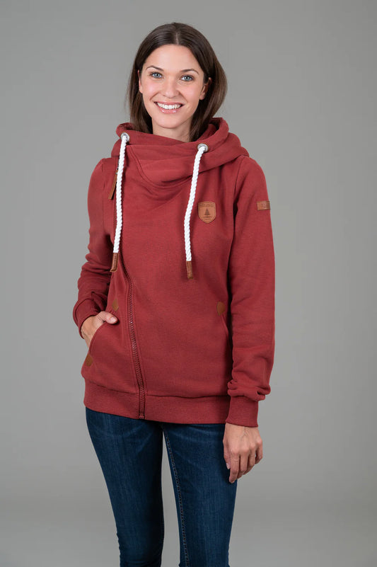 Athena Rustic Red Full-Zip Hoodie