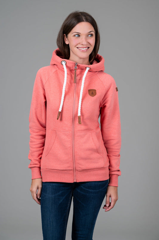 Hera Coral Pink Full-Zip Hoodie