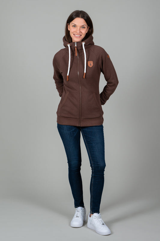 Hera Mahogany Full-Zip Hoodie
