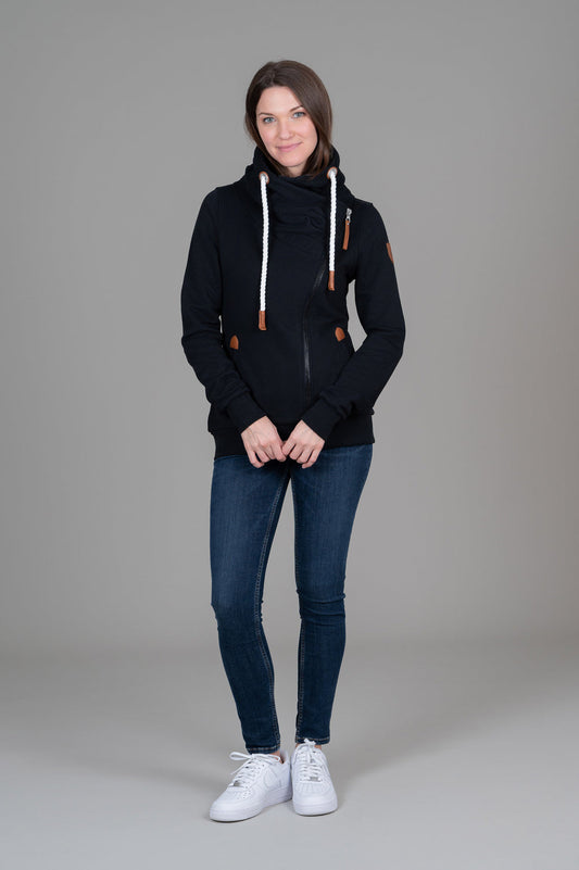 Hestia Black Full-Zip Sweatshirt